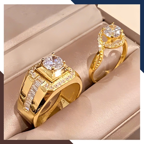 Nhẫn Cưới Vàng Tây 10k Bản To Đẹp Đính Đá NVCD102 – Thiết Kế Tinh Xảo, Sang Trọng & Nổi Bật