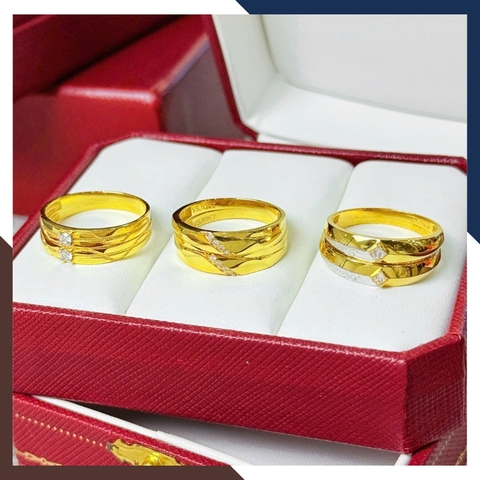 Nhẫn Cưới Vàng Tây NVCD120 – Giá Rẻ, Đẹp, Hiện Đại, Phù Hợp Mọi Cặp Đôi