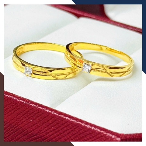 Nhẫn Cưới Vàng Tây NVCD120 – Giá Rẻ, Đẹp, Hiện Đại, Phù Hợp Mọi Cặp Đôi