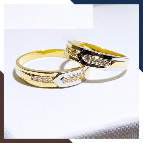 Nhẫn cưới vàng tây trơn dưới 1 chỉ, nhẫn cặp đôi nam nữ vàng 10k mã TL83