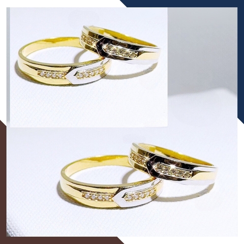 Nhẫn cưới vàng tây trơn dưới 1 chỉ, nhẫn cặp đôi nam nữ vàng 10k mã TL83