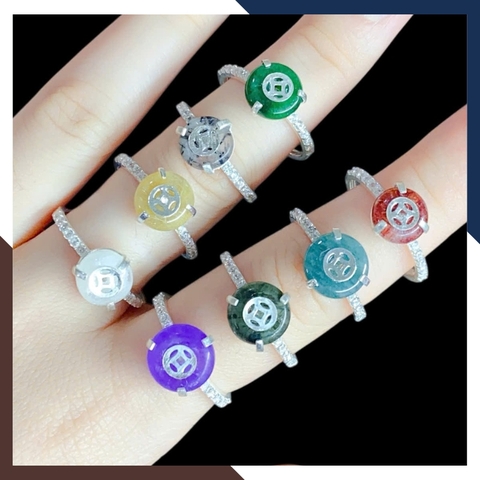 Nhẫn Đồng Điếu Đá Phong Thuỷ Cho Nữ Mệnh Kim, Mộc, Thuỷ, Hoả, Thổ NPT39