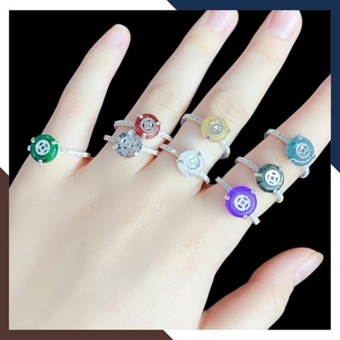 Nhẫn Đồng Điếu Đá Phong Thuỷ Cho Nữ Mệnh Kim, Mộc, Thuỷ, Hoả, Thổ NPT39