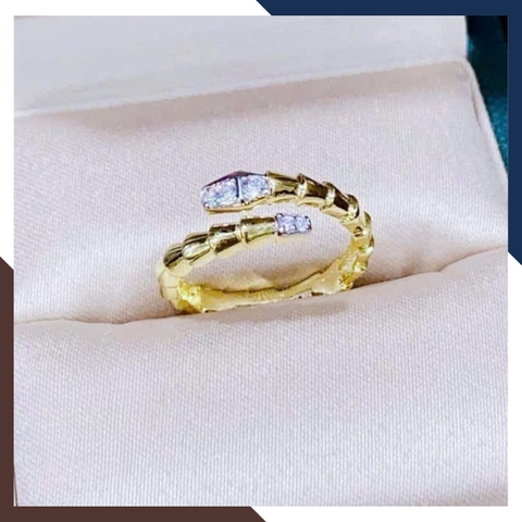 Nhẫn Hình Con Rắn Vàng Tây 10k Cho Nữ Mã NVN61 - Kiểu Dáng Nhẫn Hở Freesize