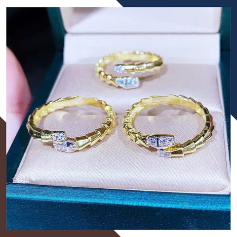 Nhẫn Hình Con Rắn Vàng Tây 10k Cho Nữ Mã NVN61 - Kiểu Dáng Nhẫn Hở Freesize