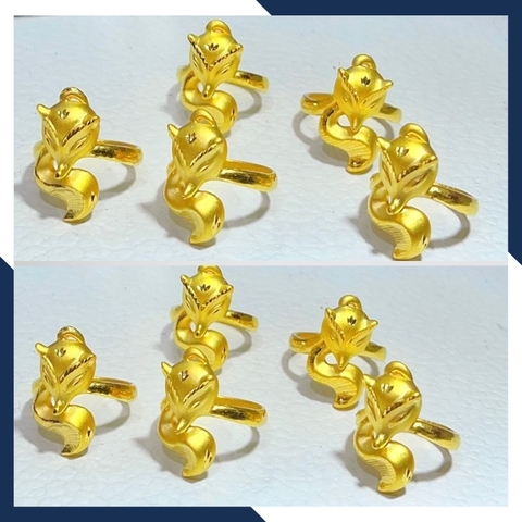 Nhẫn hồ ly vàng 9999 24k phong thuỷ cho nữ mã NPT13