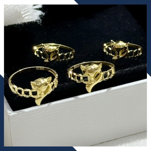 Nhẫn hồ ly vàng tây 10k, nhẫn kim tiền hồ ly tài lộc tình duyên cho nữ mã 1017TL34