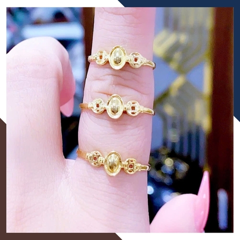 Nhẫn Kim Tiền Thỏi Vàng Thần Tài Mã NVN67 | Vàng Tây 10k 416