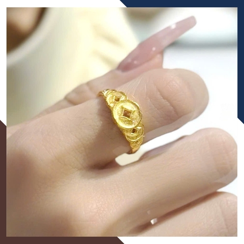 Nhẫn Kim Tiền Vàng 24K 9999 Nhiều Mẫu Mới 2025 Mã NVN106