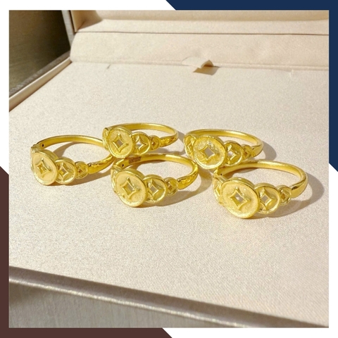 Nhẫn Kim Tiền Vàng 24K 9999 Nhiều Mẫu Mới 2025 Mã NVN106