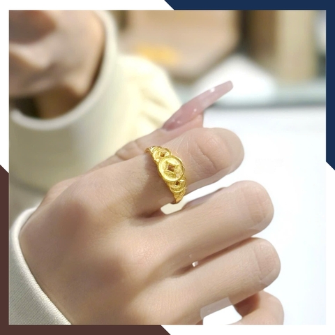 Nhẫn Kim Tiền Vàng 24K 9999 Nhiều Mẫu Mới 2025 Mã NVN106