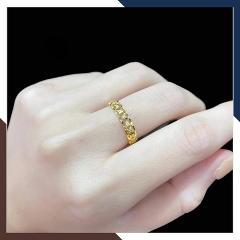 Nhẫn kim tiền vàng, nhẫn đồng tiền vàng tây 10k cho nữ ngày vía thần tài mã TL37