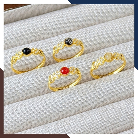 Nhẫn Kim Tiền Vàng Nữ NVNU437 – Vàng 10K Đính Đá Tự Nhiên, Thiết Kế Thanh Lịch