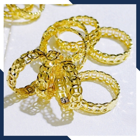 Nhẫn kim tiền vàng tây 10k tài lộc cho nữ ngày vía thần tài mã TL31.40.44