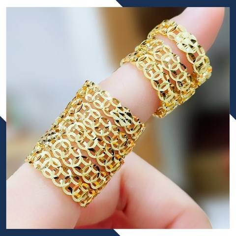 Nhẫn kim tiền vàng tây 10k tài lộc cho nữ ngày vía thần tài mã TL31.40.44