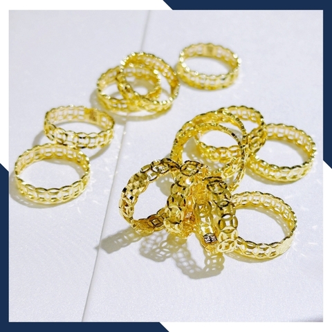 Nhẫn kim tiền vàng tây 10k tài lộc cho nữ ngày vía thần tài mã TL31.40.44