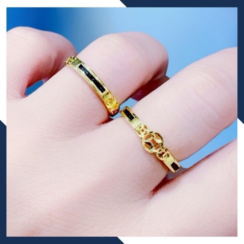 Nhẫn lông voi kim tiền vàng tây 10k, nhẫn kim tiền lông voi may mắn tài lộc mã TL40.43