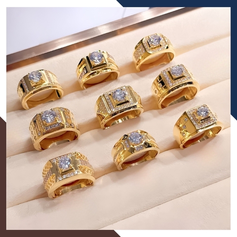 Nhẫn Nam Vàng Tây 10k Đính Hột Đá Trắng Nhiều Mẫu Mới Đẹp NVNA39 – Bật Lên Khí Chất Quý Ông Hiện Đại