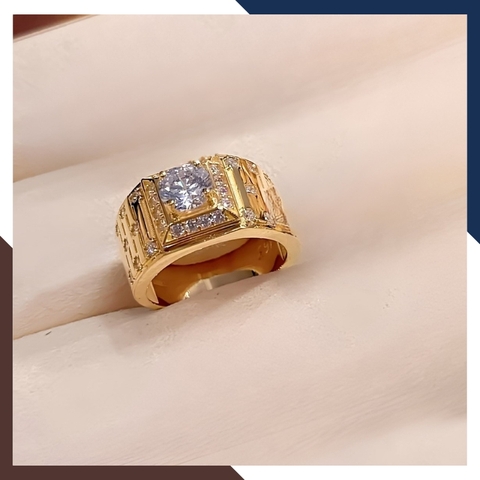 Nhẫn Nam Vàng Tây 10k Đính Hột Đá Trắng Nhiều Mẫu Mới Đẹp NVNA39 – Bật Lên Khí Chất Quý Ông Hiện Đại