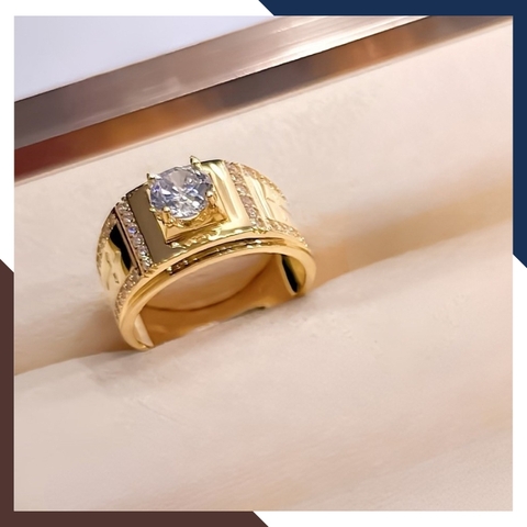 Nhẫn Nam Vàng Tây 10k Đính Hột Đá Trắng Nhiều Mẫu Mới Đẹp NVNA39 – Bật Lên Khí Chất Quý Ông Hiện Đại