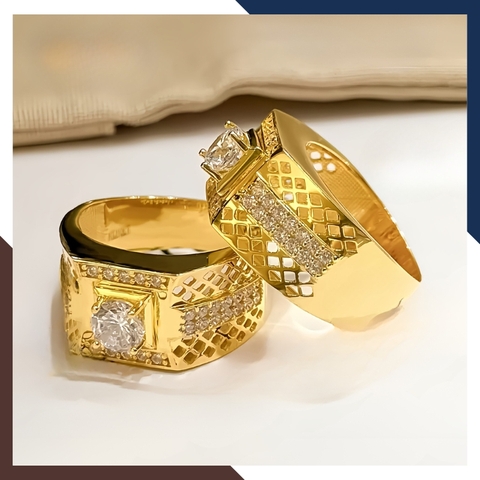 Nhẫn Nam Vàng Tây 10k Đính Hột Đá Trắng Nhiều Mẫu Mới Đẹp NVNA39 – Bật Lên Khí Chất Quý Ông Hiện Đại