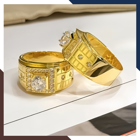 Nhẫn Nam Vàng Tây 10k Đính Hột Đá Trắng Nhiều Mẫu Mới Đẹp NVNA39 – Bật Lên Khí Chất Quý Ông Hiện Đại