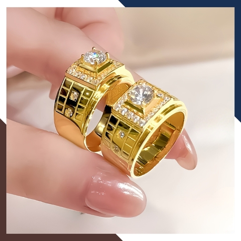 Nhẫn Nam Vàng Tây 10k Đính Hột Đá Trắng Nhiều Mẫu Mới Đẹp NVNA39 – Bật Lên Khí Chất Quý Ông Hiện Đại