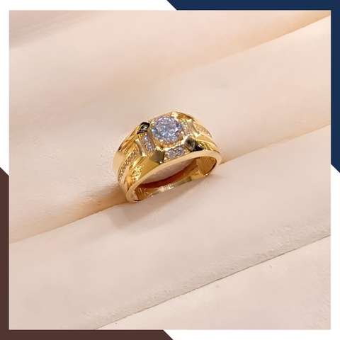 Nhẫn Nam Vàng Tây 10k Đính Hột Đá Trắng Nhiều Mẫu Mới Đẹp NVNA39 – Bật Lên Khí Chất Quý Ông Hiện Đại