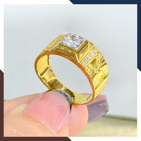 Nhẫn Nam Vàng Tây 10k Đính Hột Đá Trắng NVNA56 – Lịch Lãm, Tự Tin, Ấn Tượng Ngay Từ Cái Nhìn Đầu Tiên