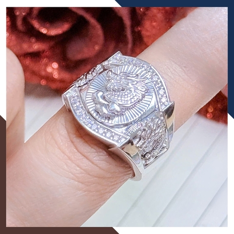 Nhẫn Nam Vàng Trắng 10k Đính Đá CZ Nhiều Mẫu NVNA98 – Biểu Tượng Của Sự Thành Đạt & Lịch Lãm