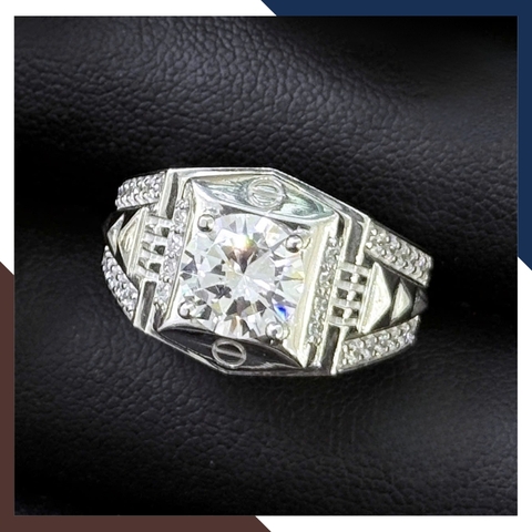 Nhẫn Nam Vàng Trắng 10k Đính Đá CZ Nhiều Mẫu NVNA98 – Biểu Tượng Của Sự Thành Đạt & Lịch Lãm