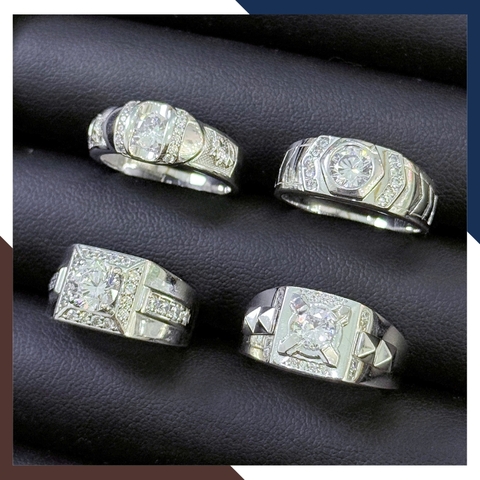 Nhẫn Nam Vàng Trắng 10k Đính Đá CZ Nhiều Mẫu NVNA98 – Biểu Tượng Của Sự Thành Đạt & Lịch Lãm