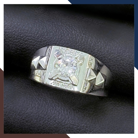 Nhẫn Nam Vàng Trắng 10k Đính Đá CZ Nhiều Mẫu NVNA98 – Biểu Tượng Của Sự Thành Đạt & Lịch Lãm