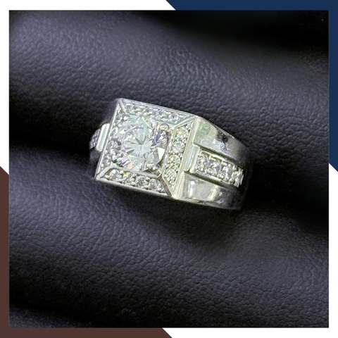 Nhẫn Nam Vàng Trắng 10k Đính Đá CZ Nhiều Mẫu NVNA98 – Biểu Tượng Của Sự Thành Đạt & Lịch Lãm