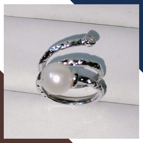 Nhẫn Ngọc Trai 3 Vòng Bạc Đẹp Cho Nữ NNT32 | Ngọc Trai Thật