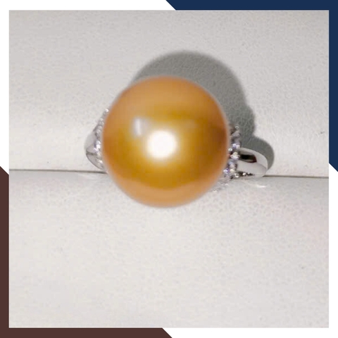 Nhẫn Ngọc Trai Màu Vàng Ánh Kim Đơn Giản Cho Nữ Đẹp NNT28 | Ngọc Trai Thật