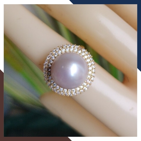 Nhẫn ngọc trai vàng 18k nữ đẹp mã NNT20