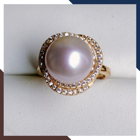 Nhẫn ngọc trai vàng 18k nữ sang trọng mã NNT21