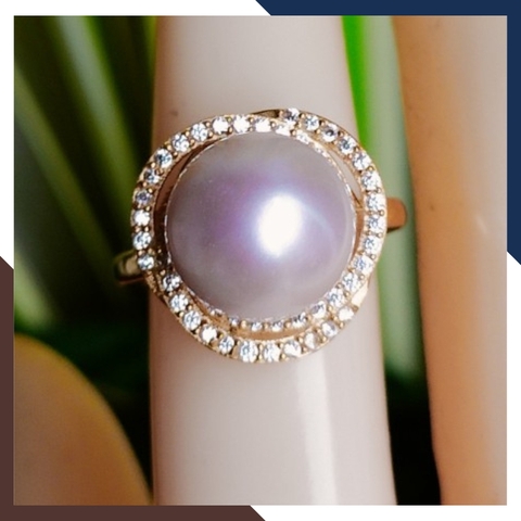 Nhẫn ngọc trai vàng 18k nữ sang trọng mã NNT21