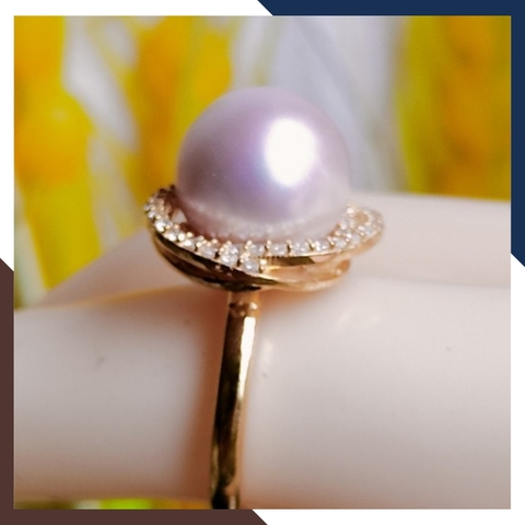 Nhẫn ngọc trai vàng 18k nữ sang trọng mã NNT21