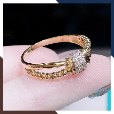 Nhẫn nơ vàng tây 10k kiểu 2 vòng dễ thương cho nữ đeo ngón trỏ đẹp mã TL34