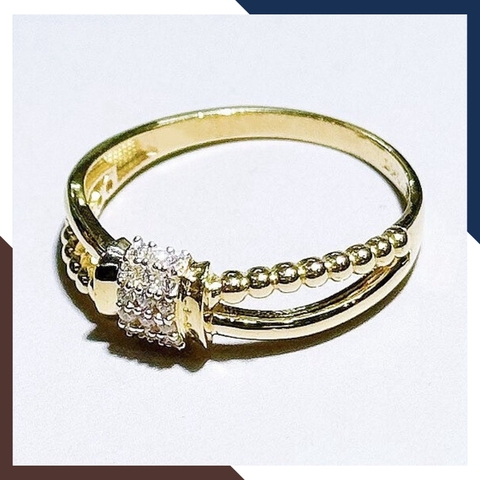 Nhẫn nơ vàng tây 10k kiểu 2 vòng dễ thương cho nữ đeo ngón trỏ đẹp mã TL34