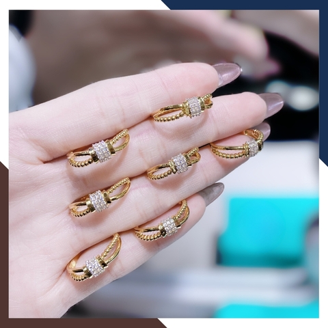 Nhẫn nơ vàng tây 10k kiểu 2 vòng dễ thương cho nữ đeo ngón trỏ đẹp mã TL34