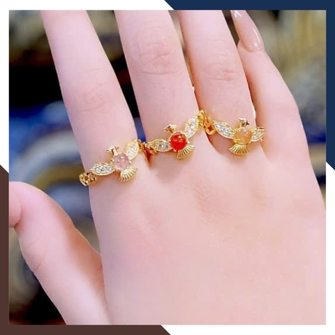 Nhẫn Phượng Hoàng Nữ Vàng 10k NVNU431 – Biểu Tượng Tái Sinh, Thăng Tiến, Thu Hút Tài Lộc