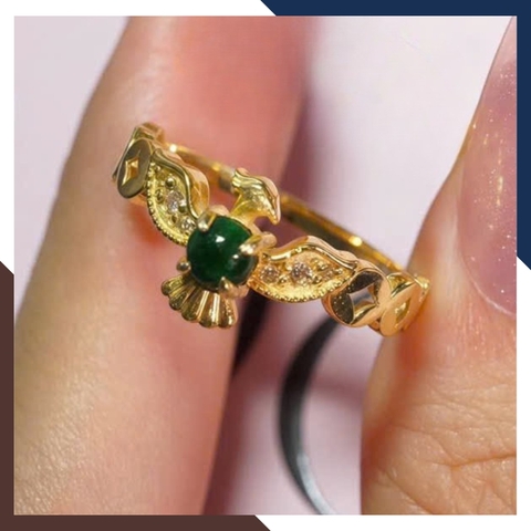 Nhẫn Phượng Hoàng Nữ Vàng 10k NVNU431 – Biểu Tượng Tái Sinh, Thăng Tiến, Thu Hút Tài Lộc