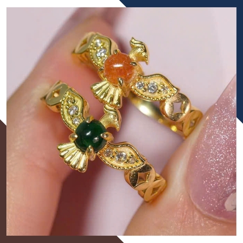 Nhẫn Phượng Hoàng Nữ Vàng 10k NVNU431 – Biểu Tượng Tái Sinh, Thăng Tiến, Thu Hút Tài Lộc