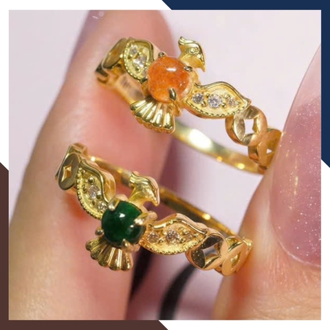 Nhẫn Phượng Hoàng Nữ Vàng 10k NVNU431 – Biểu Tượng Tái Sinh, Thăng Tiến, Thu Hút Tài Lộc