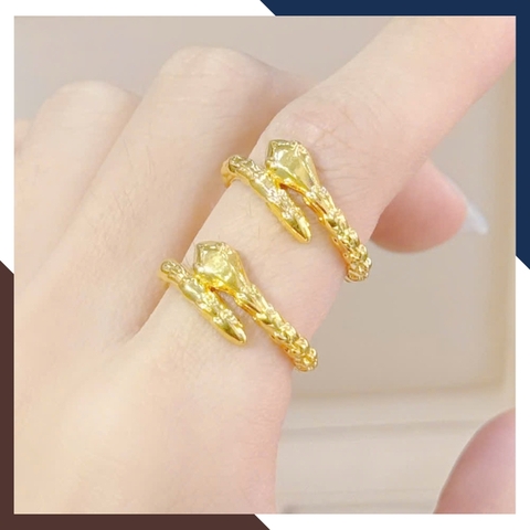 Nhẫn Rắn Vàng 24k, Nhẫn Hình Con Rắn Vàng 9999 Cho Nữ Mã NVN59