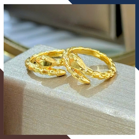 Nhẫn Rắn Vàng 24k, Nhẫn Hình Con Rắn Vàng 9999 Cho Nữ Mã NVN59
