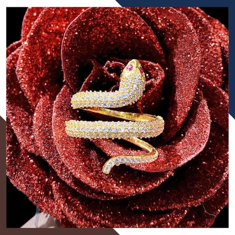 Nhẫn Rắn Vàng Tây 10k Cho Nữ Tuổi Tỵ NVN40 | Vàng 416